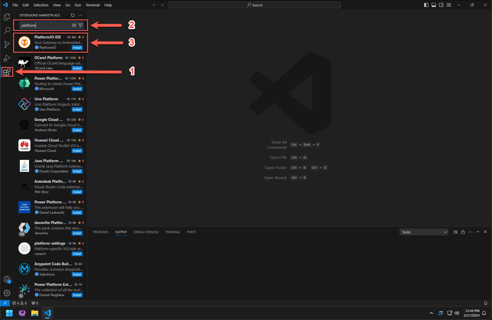 PlatformIO VS Code Extension Installation